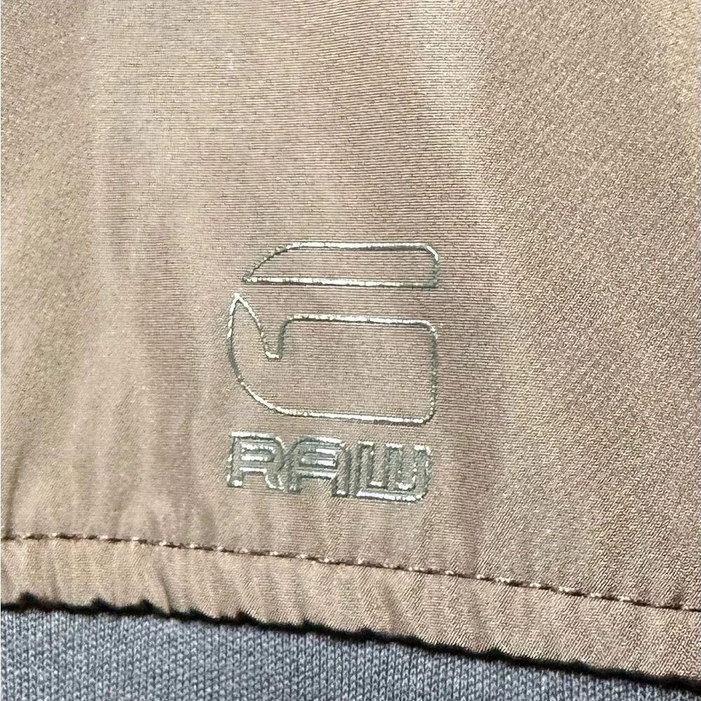 G Star Raw‎ Jacket Men Large Brown Two-toned Full Zip Track Style Jacket Logo.